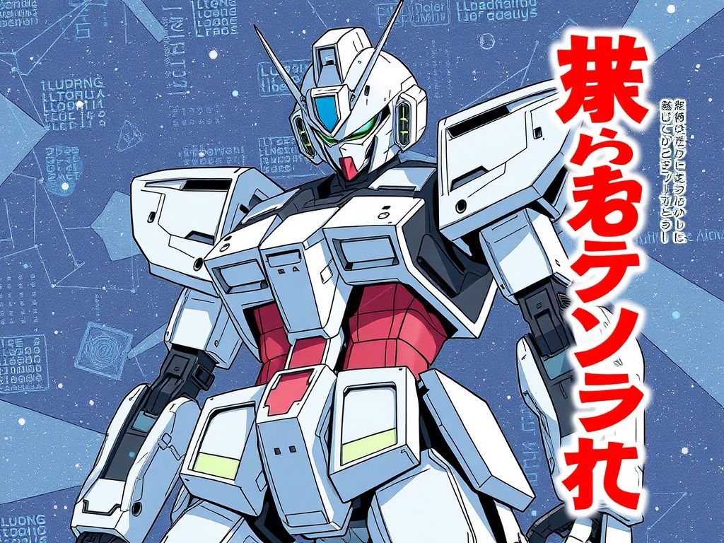 Japanese manga cover with a futuristic robot