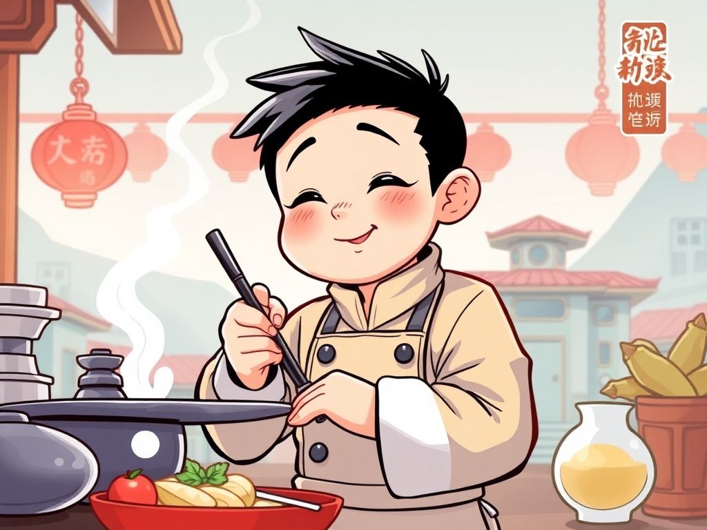 Chinese comic cover about a young chef